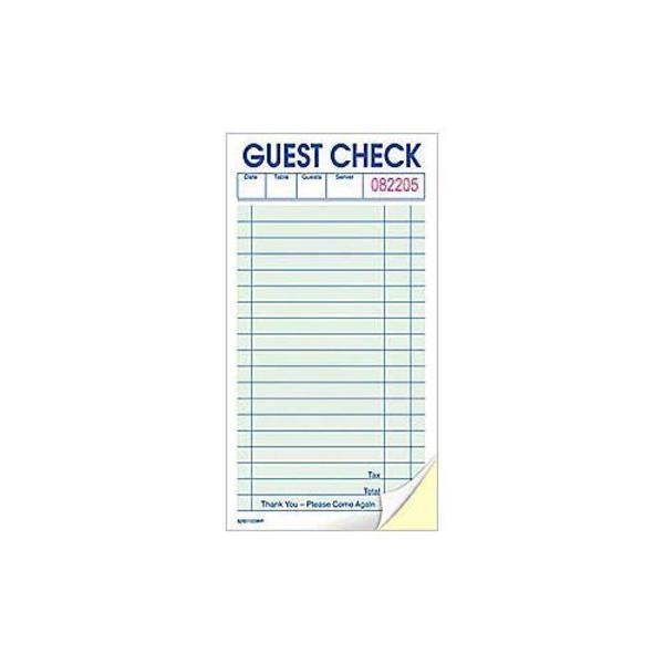 Rdw 2-Part Padded Green Guest Checks, 250 Count, PK8 3141PAD